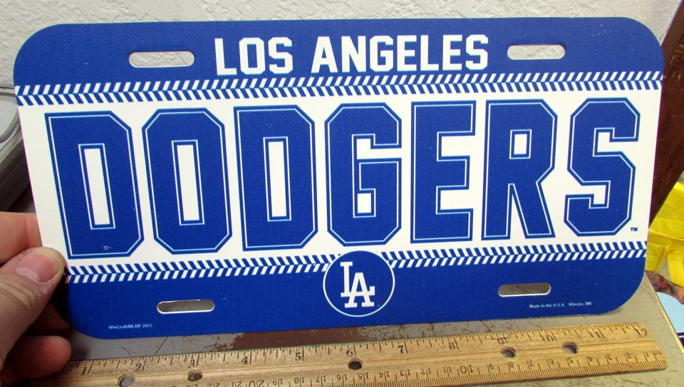 Los Angeles Dodgers MLB Major League baseball team plastic License Plate 2015 - Image 1 of 1
