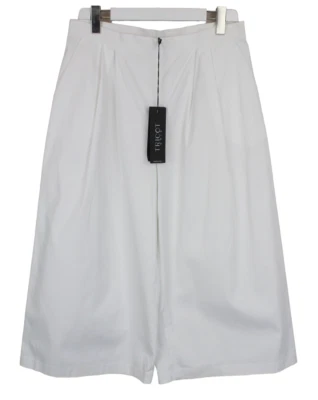 Pantalones Tricot Chic Damas EE. UU. 12 Pierna Ancha Plisada Cremallera Elastizados Blancos Foto 1 de 4