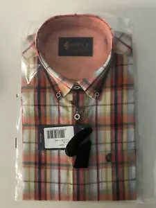 gabicci men's check short sleeve shirt, flare size medium - Picture 1 of 1
