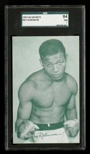 1947-66 EXHIBITS NNO RAY ROBINSON ROOKIE CARD SGC 7 GREEN TINT HOF ROOKIE CARD - Picture 1 of 2