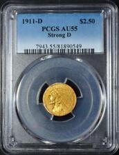 1911-D Strong $2.50 Indian Head Gold Quarter Eagle PCGS AU55 KEY DATE