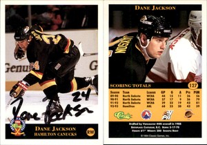 Dane Jackson Signed 1994 Classic Pro Prospects #127 Card Hamilton Canucks Auto