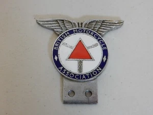 Vintage Chrome Enamel BMA British Motorcycle Association Car Badge Auto Emblem - Picture 1 of 8