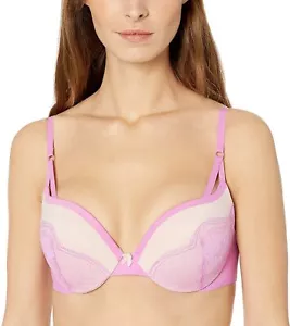 Sujetador Maidenform Lift Wonderbra Satinado Push-Up Púrpura Rosa/Pálido Transparente DM9900 Talla 34C - Imagen 1 de 6