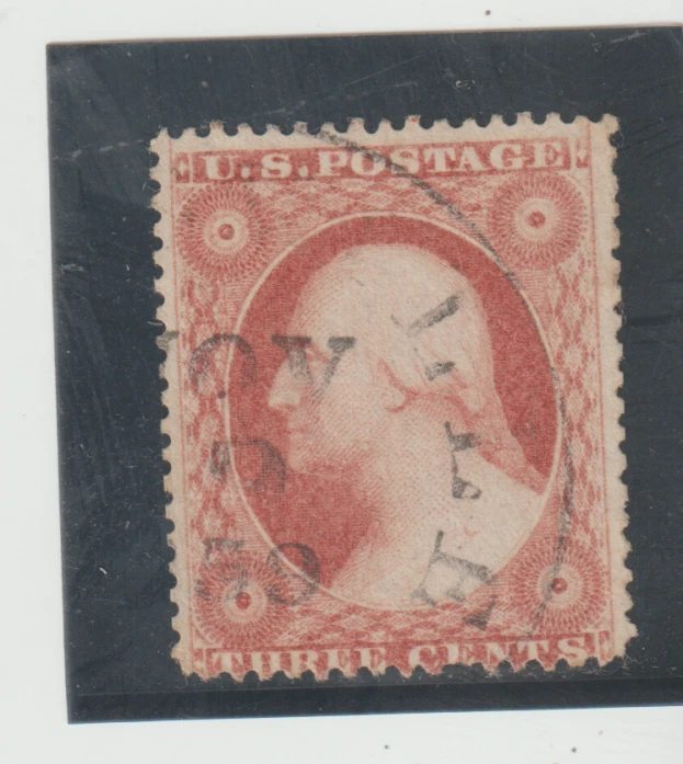 US Scott #26 Used Nov.2-1859 SON  CXL 1857-61 3¢ Washington - Image 1 of 1