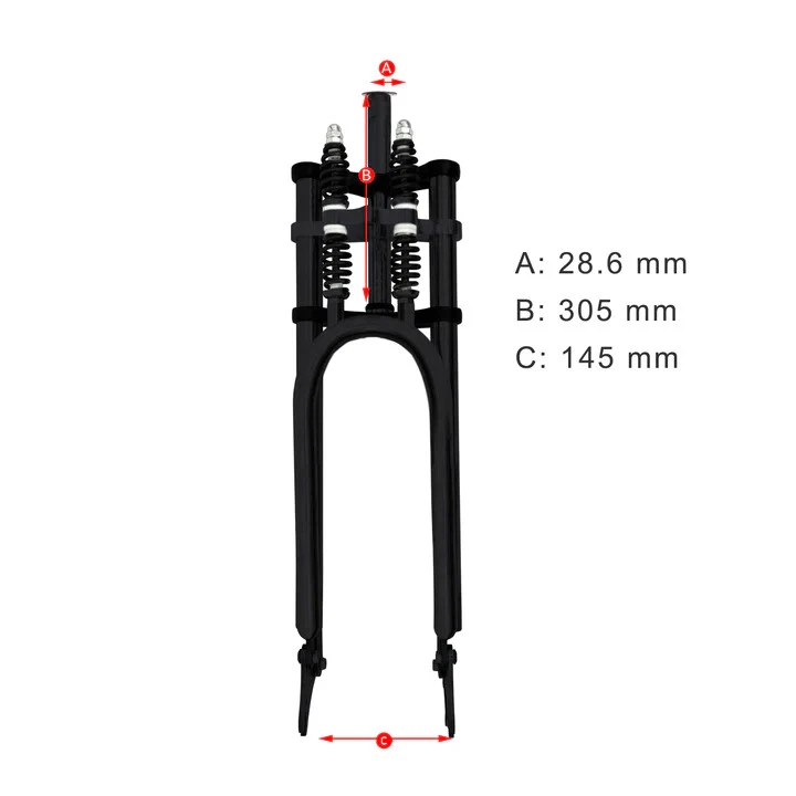 Adjustable Dual Spring 1-1/8" Bike Fork With Disc Mount 29"x3.0 - 4.0 DIY Fork - Image 1 of 1