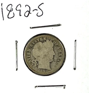 1892-S Barber Dime : Good - Picture 1 of 2