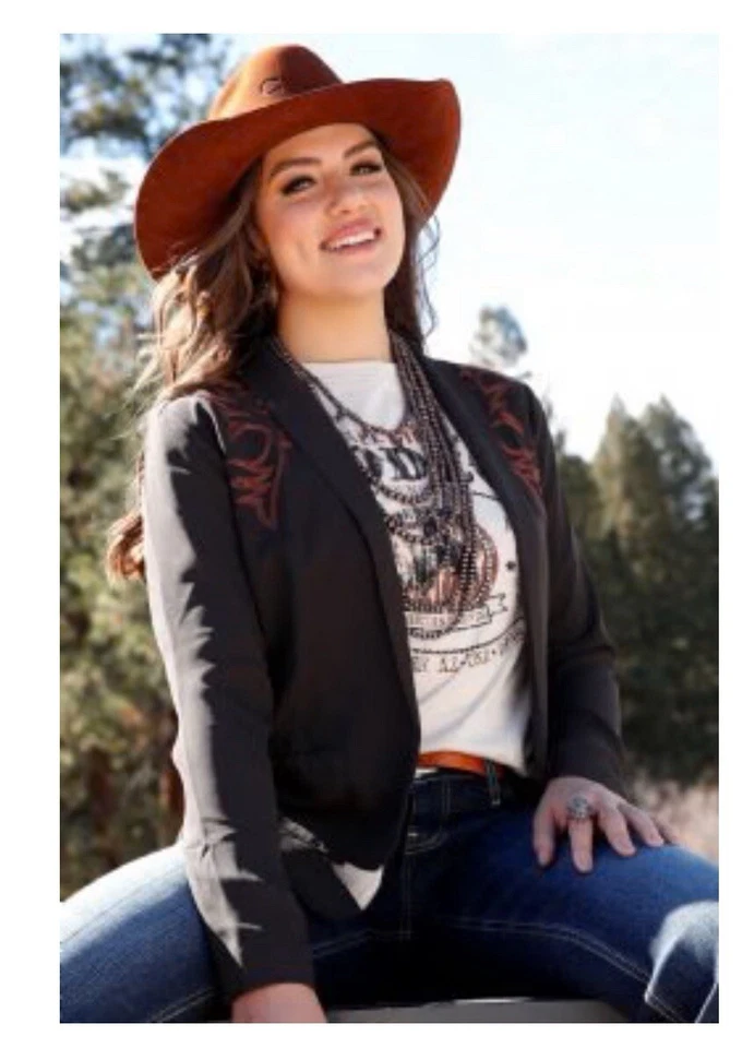 Chaqueta Western Cruel Girl Mujer Bordada Marrón CWJ7274003 Punto Bota Talla L Foto 1 de 4