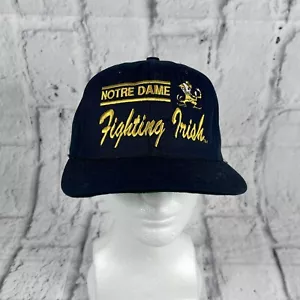 Vintage Notre Dame “Fighting Irish” Blue Yellow Stitched Snapback Hat Cap - Picture 1 of 6
