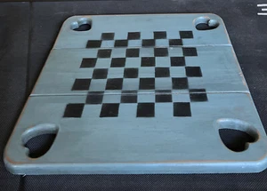 Vintage Hand Made Wooden Chess Board. or Hanging Decor. 16.5”x16.5”x - Picture 1 of 5