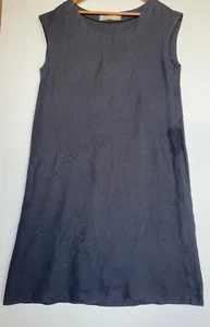 l j struthers navy/light blue pin stripe wool sleeveless shift - Picture 1 of 9
