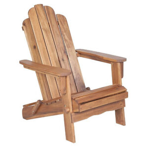 Teak Oiled Hardwood Folding Adirondack Outdoor Patio Deck Chair - A+ BBB Rating!