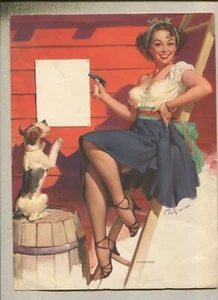 VTG  Pin-up Calendar Brown & Bigelow Elvgren  Print 'A Good Sign'   B1 - Picture 1 of 2