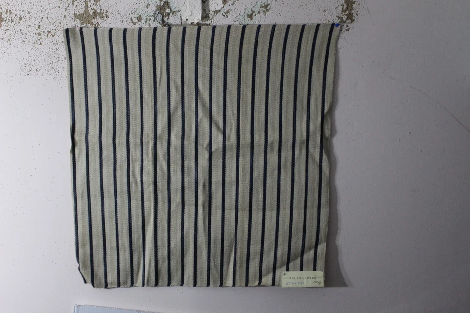 Ralph Lauren, Calvados Ticking, Woven Stripe, 27" W X 27" L, Color Indigo - Image 1 of 1