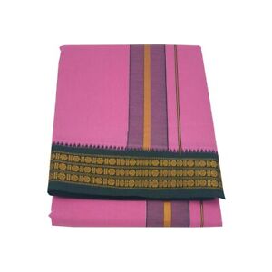 Cotton colour dhoti for men stylish dhoti towel set for Pooja traditional | 9X5