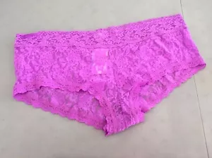 NEW! HANKY PANKY Plus 481281X Signature LACE Boyshort Panties, 3X - Berry Sweet - Picture 1 of 7
