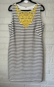 JESSICA HOWARD Black & White Striped Dress Round Neck Sleeveless Knee Lenght 14✨ - Picture 1 of 7
