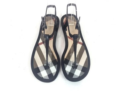 Sandalias de goma Burberry negras a cuadros Nova talla 37 Foto 1 de 4
