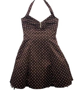 Vintage Roberta Partykleid Damen 5/6 braun Hexenfee Goth rückenfrei mit Crenoline - Bild 1 von 8