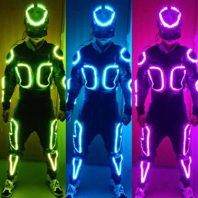 7 Colors Light Dance Ballroom Mask Suit Luminous LED Robot Clothing Rechargeable - Image 1 of 4