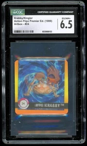 1999 Pokemon Action Flipz PREMIER ED 24 Lenticular 3D ~ Krabby Kingler ~ CGC 6.5 - Picture 1 of 2