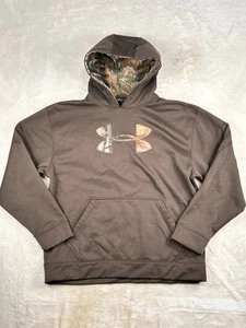 Under Armour Sweater Mens Sz Large Brown Camo Storm 1 Pullover Hoodie Sweatshirt - Picture 1 of 7