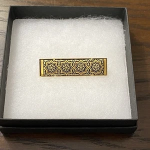 Spilla da bar Toledo Spagna damascata spilla oro 24k intarsiata disegno geometrico astratto - Foto 1 di 12