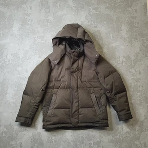 Uniqlo + J Oversized Parka Jacket Men's Small Black Down Filled Hooded Full Zip - Picture 1 of 13