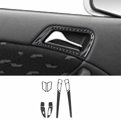 Cubierta de fibra de carbono 11 piezas manija de puerta para Mercedes ~ Benz W203 2005 ~ 07 tipo C Foto 1 de 4