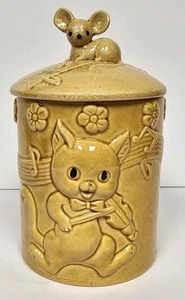 Vintage Keksdose Katze und die Geige mit Maus Made in Japan Keramik 8 1/2" - Bild 1 von 7