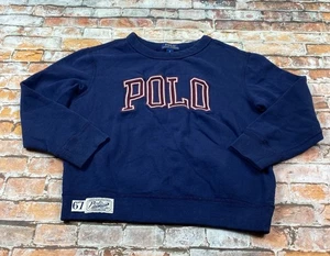 Polo Ralph Lauren Sweatshirt Youth 6 Blue Pullover Big Logo Preppy Outdoor Boys - Picture 1 of 13