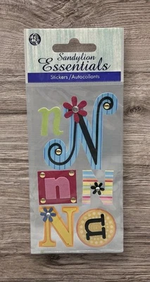 Sandylion Essentials Monogram N Letter Dimensional Stickers Scrapbook 6 Pc NEW - Image 1 of 2