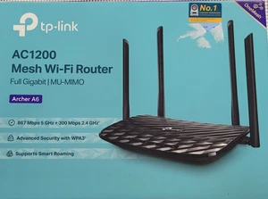 TP-LINK AC1200 Archer A6 Mesh Wi-Fi Router - Full Gigabit / Dual Band MU-MIMU - Picture 1 of 13