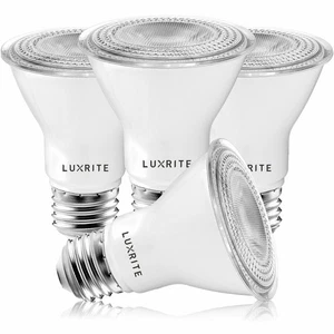 Luxrite 4-Pack PAR20 LED Bulb 7W=50W Soft White Dimmable Wet Rated UL Listed - Picture 1 of 7