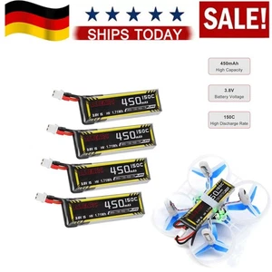 4 Stk 150c 450mah 1s 3,8v Lipo Akku  Hv Lihv Akku Mit BT 2.0 Stecker Für Fpv de - Bild 1 von 10