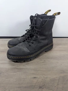 Dr Martens Combat Boots Mens 11 Womens 12 Black Combs Leather Docs AW004 - Picture 1 of 14