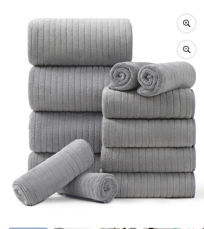 Juego de 12 Toallas Jessy Homes 600 GSM Colección Spa Nuevo Caja Sellada Gris Grt REGALO Foto 1 de 4