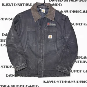 Chaqueta de Lona de Pato Carhartt Para Hombres Envejecida De Colección Talla Grande Acolchada C03 Negra EE. UU. - Imagen 1 de 11