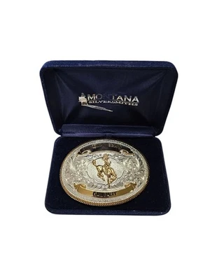 Montana Silversmiths “Stikeman Elliott Calgary” Two-Tone Rodeo Belt Buckle  - Image 1 of 4