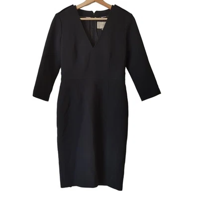 Vestido Vaina Burberry London Negro Mujer Talla 38 EE. UU. 4 Pequeño Hecho en Italia Lana  Foto 1 de 4