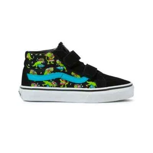VANS Kid's Sk8-Mid Reissue V (Glow Uni Rex) Skate Shoes Sneakers Black - Picture 1 of 5