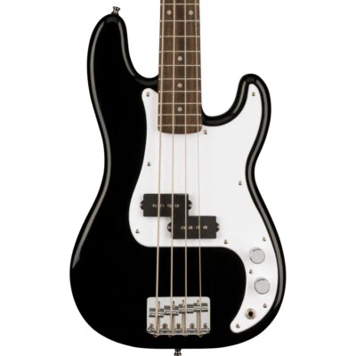 Squier Mini Precision Bass Short-Scale 4-String Bass, Laurel Fingerboard, Black - Image 1 of 4