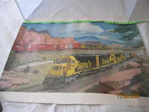 "Super C Passes an Eastbound" Howard Fogg Santa Fe Railroad Large Print 32 x 24 - Picture 1 of 11