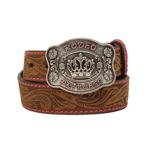 Angel Ranch Youth Girl's Rodeo Princess Brown Leather Belt D130002034 - Picture 1 of 7
