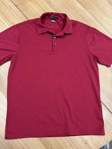 Tiger Woods Collection Golf Polo Shirt Men Medium Red Dri Fit Geometric - Picture 1 of 11