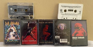 7 Rock 'N Roll (DEF LEPPARD, STYX, BLACK SABBATH & MORE!) Cassette Tapes BUNDLE! - Picture 1 of 3