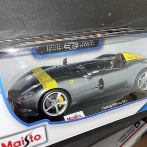 1/18 Maisto Ferrari Monza SP1 Gray Diecast Special Edition - New In Box! - Picture 1 of 12