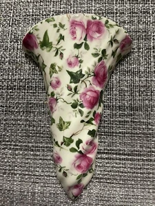 Rose Chintz 7.5 Inch Porcelain Wall Pocket Vase - Picture 1 of 6