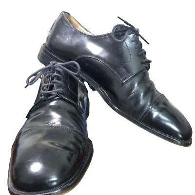 Johnston & Murphy крышка носок Оксфорд размер 8 M кожи черный сделано в Италии  - Изображение 1 из 4