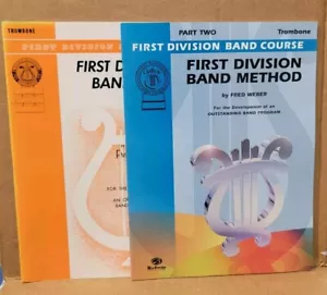 Trombone- First Division Band Method Course Book 2 and 3 Fred Weber NOS - Picture 1 of 4